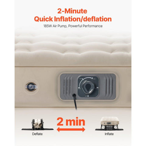 Air Mattress with Frame Inflatable Single Camping Cot with Built in Pump Portable Folding Air Bed Supports 300 lbs for Guests Travel Indoor Outdoor