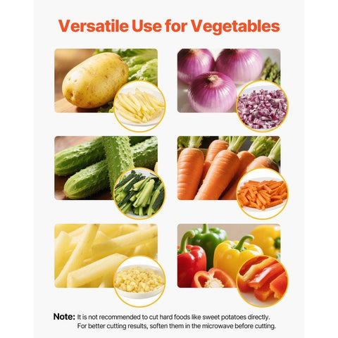 Electric French Fry Cutter Stainless Steel Vegetable Chopper with 2 Blades