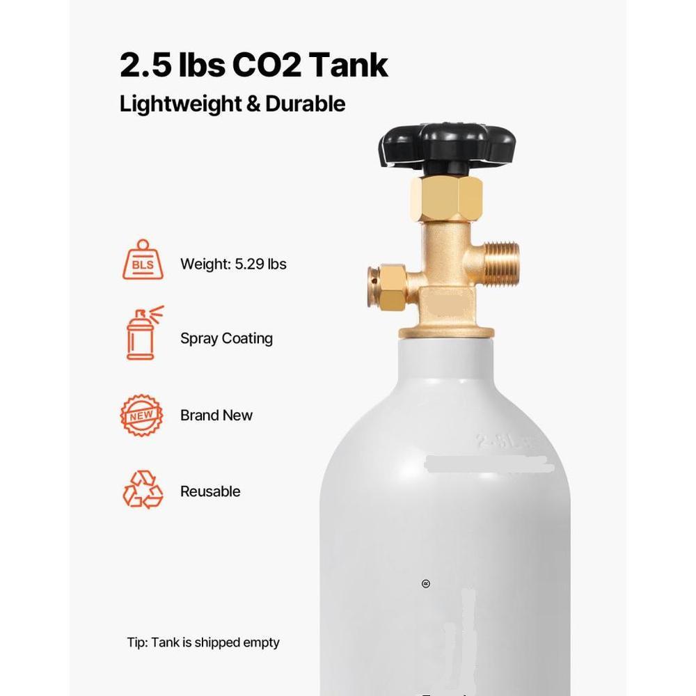 CO2 Tank 25 lbs Aluminum Alloy Cylinder with CGA320 Valve DOT Approved