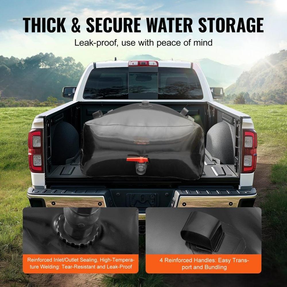 Portable Water Storage Bladder 1427 Gallon PVC Collapsible Water Tank Black