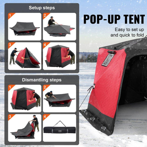 6-8 Person Ourdoor Portable Ice Shelter Pop-Up Ice Fishing Shanty Tent