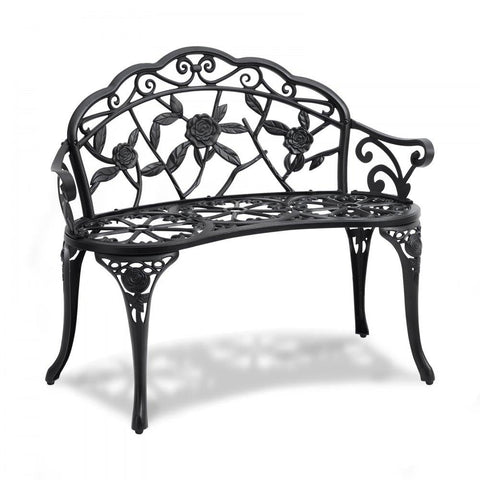 Outdoor Bench, 38.8 inches Metal Garden Bench for Outdoors,480 lbs Load Capacity Bench, Outdoor Garden Park Bench with Backrest and Armrests, Patio Bench for Garden, Park, Yard, Front Porch