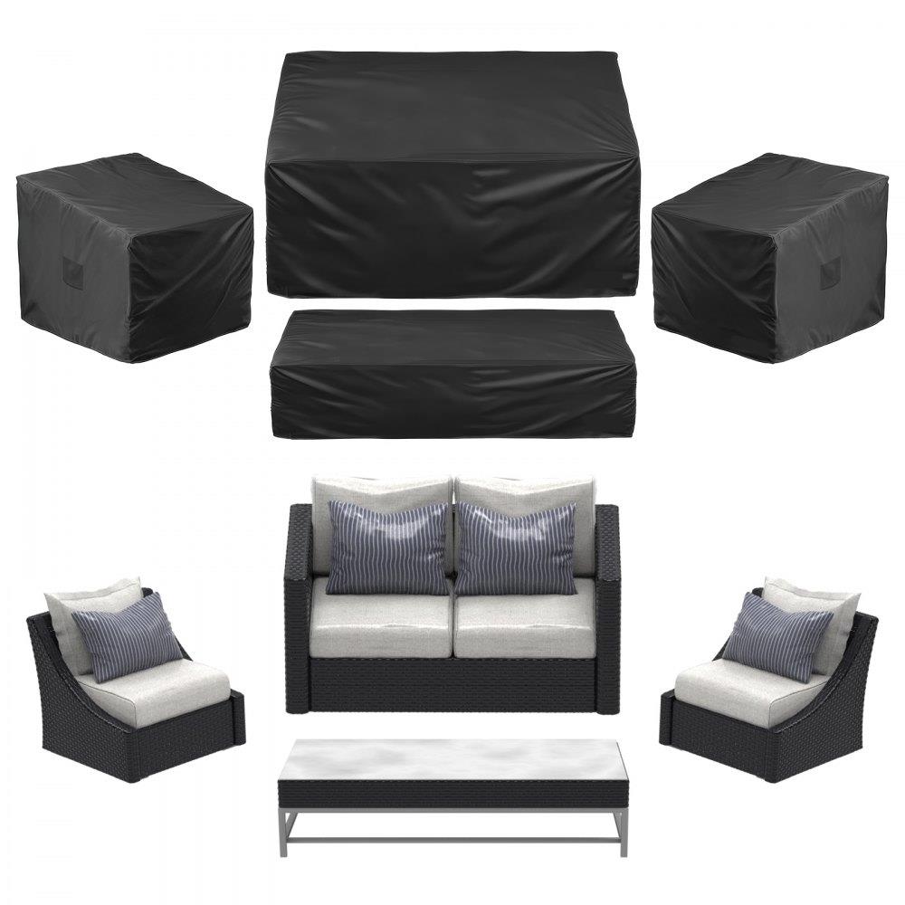 Patio Outdoor Furniture Cover 4-Piece Set 420D Waterproof Table Chair Sofa