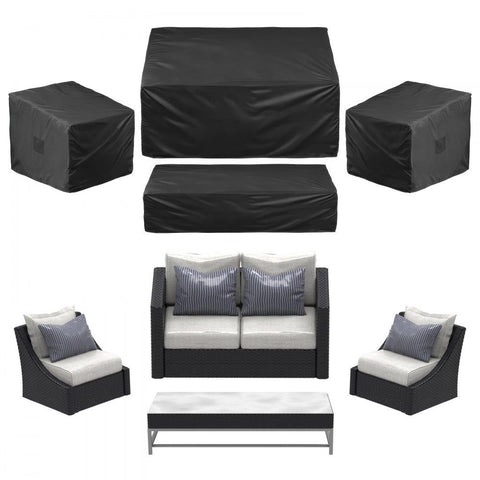 Patio Outdoor Furniture Cover 4-Piece Set 420D Waterproof Table Chair Sofa
