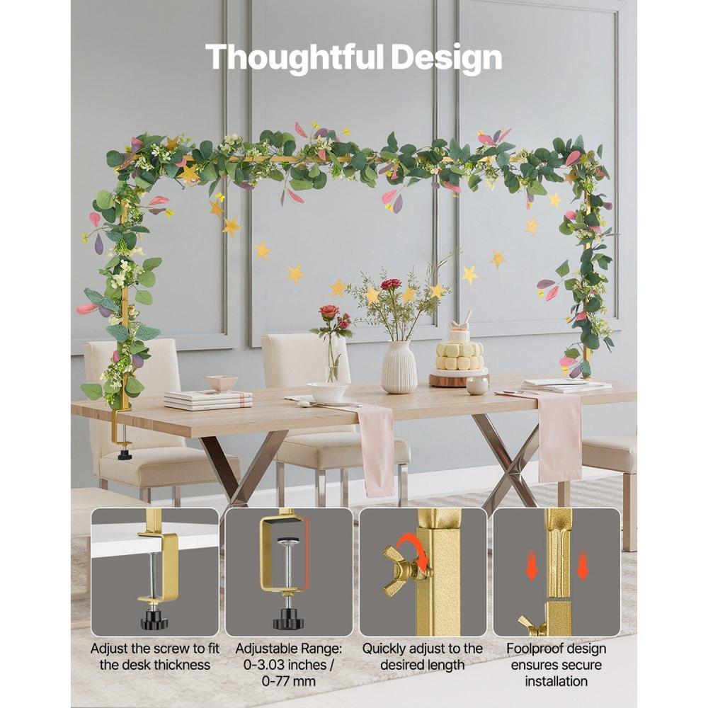 Over The Table Rod Stand with Clamps 28"-98" L Adjustable Table Arch Stand Party