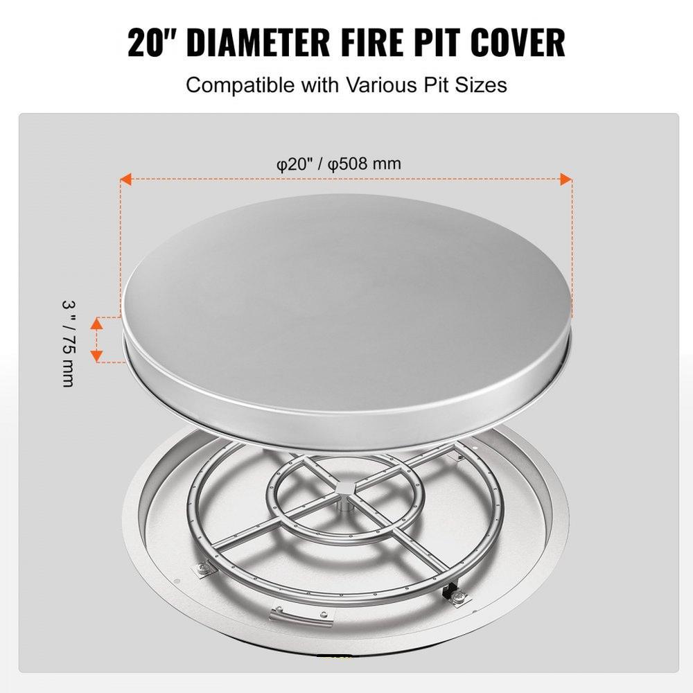 Fire Pit Cover 20 inch Portable Spark Screen Stainless Steel Metal Easy Opening Accessory for Outdoor Wood Burning Fire Pit Patio and Backyard