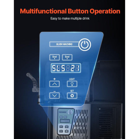 Commercial Slushy Machine, 3Lx2 Double Tank Frozen Drink Machine, 24 Cups Stainless Steel Margarita Smoothie Frozen Drink Maker, Slushie Maker for Home Party Restaurants Cafe Bars