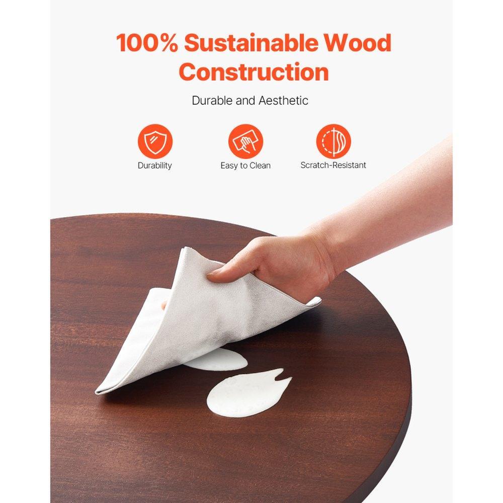 24 in Wood Lazy Susan Turntable, 360° Rotation Round Clear Tabletop Rotating Tray, Acacia Wood Dining Table Centerpiece, Smooth and Silent Spin, for Family Gatherings, Banquets and Weddings