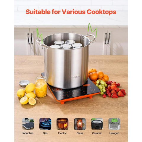 Canning Pot with Rack and Glass Lid 21 QT Stainless Steel Waterbath Canner