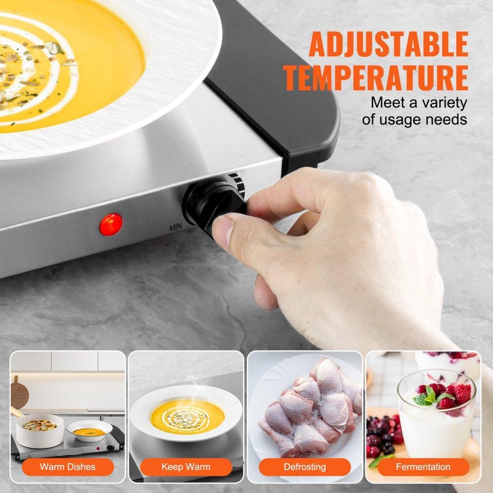 Electric Warming Tray Buffet Food Warming w/ Temp Control Stainless Steel