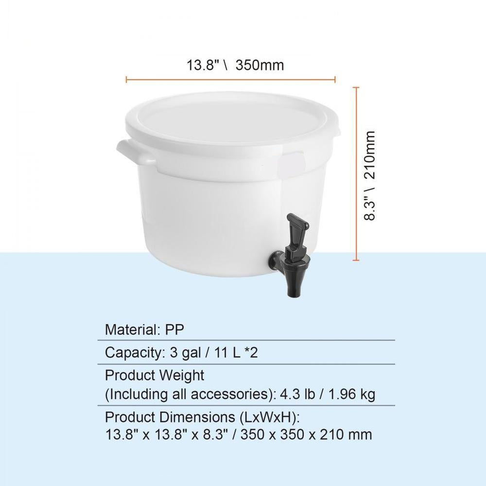 Beverage Dispenser, 3 Gallon Drink Dispensers for Parties, Plastic Juice Dispenser with Spigot and Lid, Iced Tea Lemonade Juice Water Dispenser, for Restaurants, Hotels, Parties, 2 Pack