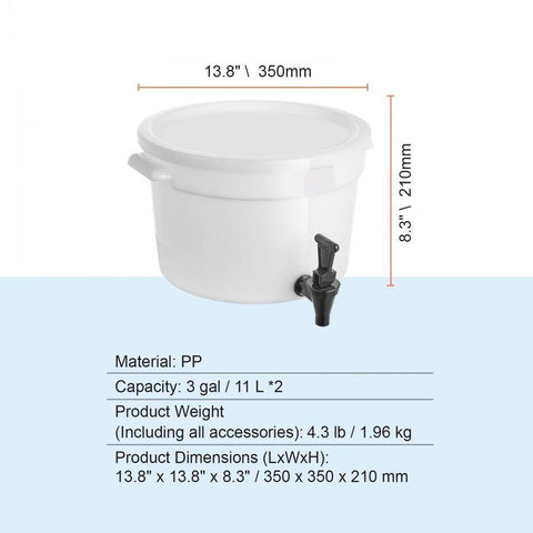 Beverage Dispenser, 3 Gallon Drink Dispensers for Parties, Plastic Juice Dispenser with Spigot and Lid, Iced Tea Lemonade Juice Water Dispenser, for Restaurants, Hotels, Parties, 2 Pack