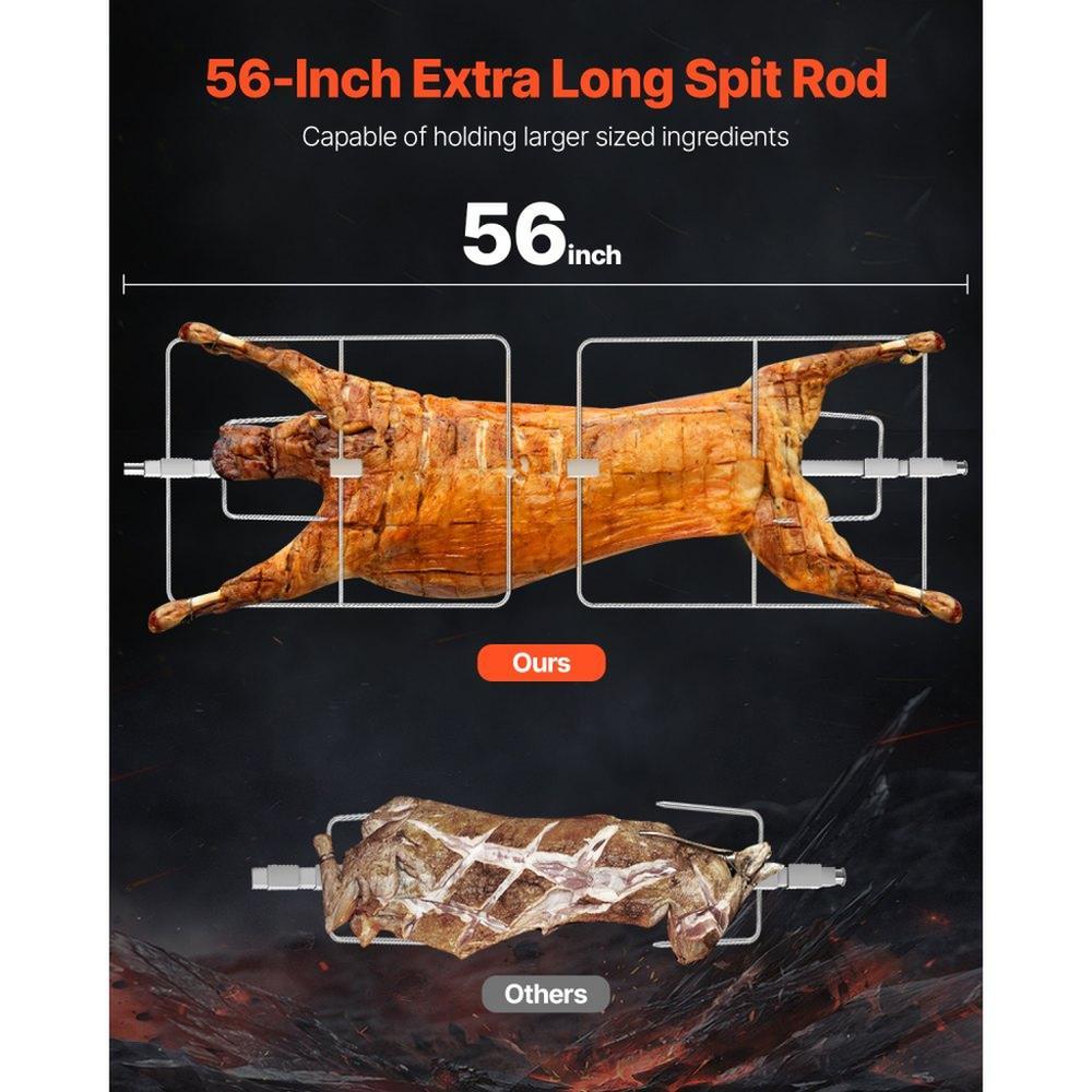 Roaster Spit Rotisserie BBQ Grill Pig Lamb Chicken Roaster with Cover 60W 286LBS