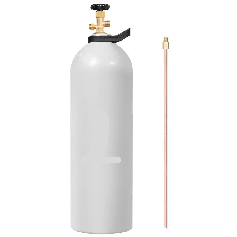 CO2 Tank, 20 lbs New Aluminum Alloy Cylinder, CO2 Air Tank with Light Spray Coating, CGA320 Valve, Handle & Purple Copper Siphon, DOT Approved Cylinder for Draft Beer Dispensing and Soda Maker