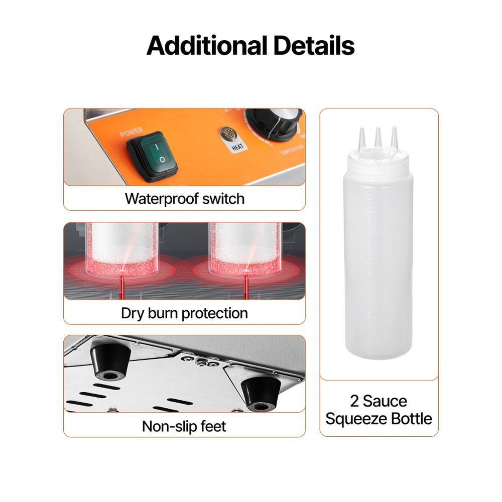 0.8x2 L Electric Bottle Warmer with Bottle Commercial Hot Fudge Warmer 86-185℉