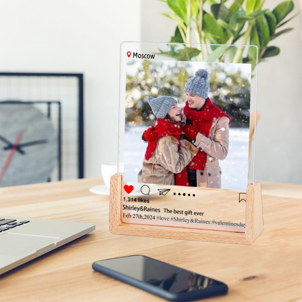 Personalized photo 3D acrylic photo frame custom name date desk decoration