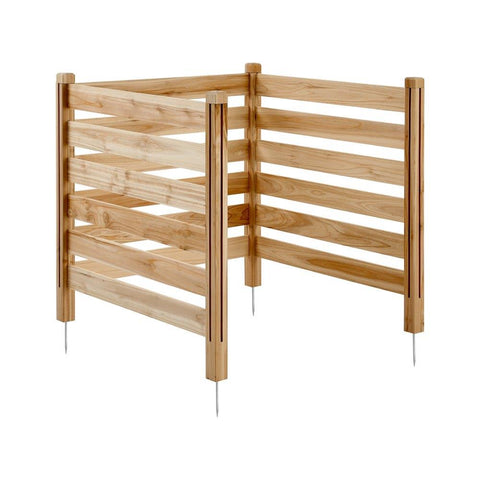 Wood Privacy Fence 3 Panels Slatted Air Conditioner Cover 36 x 36 in
