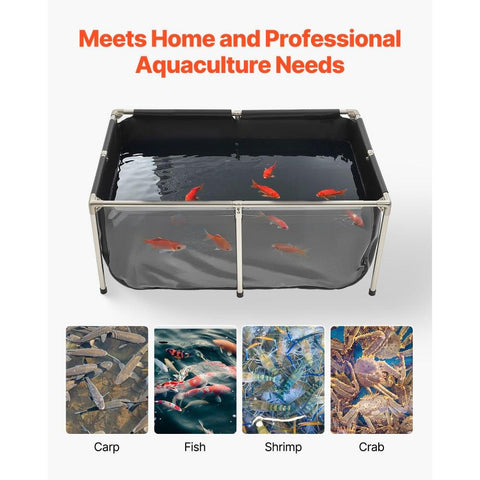 Canvas Fish Pond Above Ground Koi Tank 126.8 Gal with Clear Viewing Panel