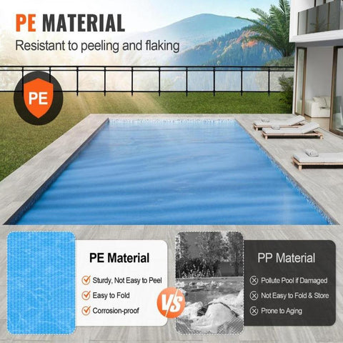Solar Pool Cover 24 x 12 ft Rectangle Solar Blanket for Inground and Above Ground Swimming Pools 8 mil Blue