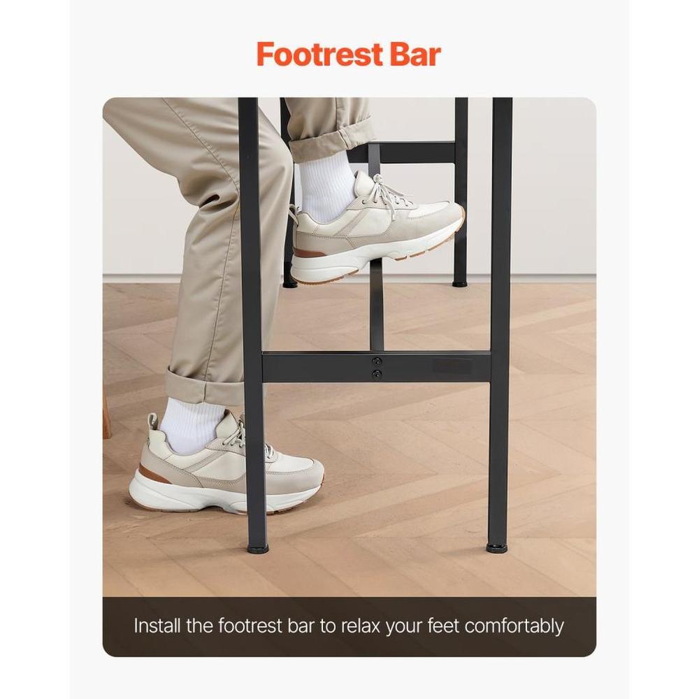 Bar Table, Sturdy Metal Frame High Top Pub Table, Narrow Long Kitchen Dining, Cocktail Counter Bar Height Desk, Easy to Assemble, 55x15x39 in, for Living Room Party, Rustic Brown and Black