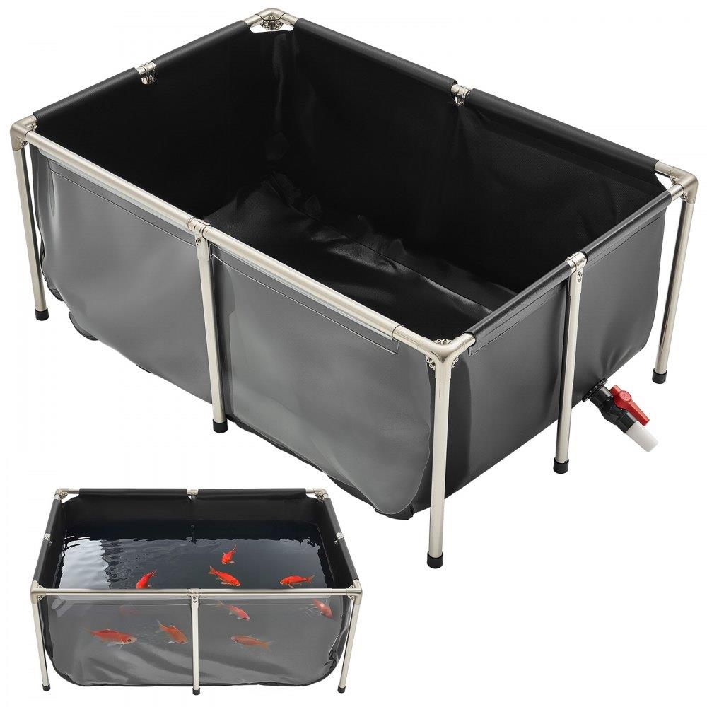 Canvas Fish Pond Above Ground Koi Tank 126.8 Gal with Clear Viewing Panel