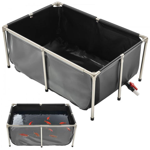 Canvas Fish Pond Above Ground Koi Tank 126.8 Gal with Clear Viewing Panel