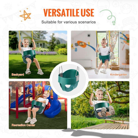 Toddler Swing Seat High Back Full Bucket Baby Swing with 150 lbs Support