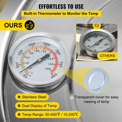 Alcohol Still 3Gal/12L Stainless Steel Alcohol Distiller Copper Tube Home Brewing Kit Build-in Thermometer for DIY Whisky Wine Brandy, Silver