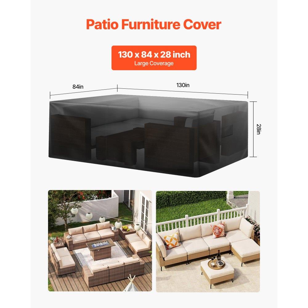 Patio Outdoor Furniture Cover 420D Waterproof Table Chairs Sofa 130"x84"