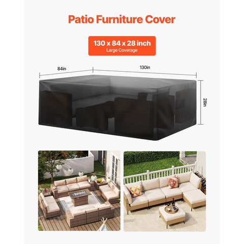 Patio Outdoor Furniture Cover 420D Waterproof Table Chairs Sofa 130"x84"