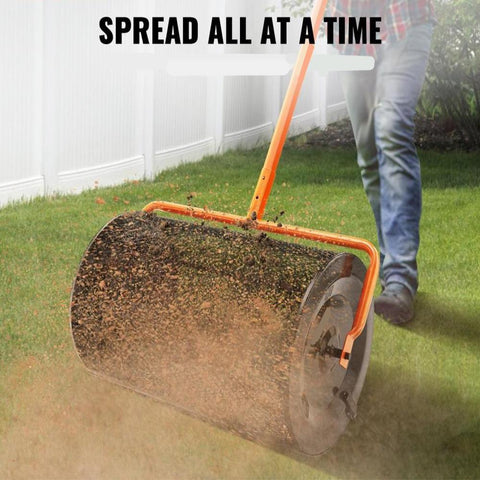 Compost Spreader Peat Moss Spreader 24 inch Wide 24.4-26.4" Height Adjustable Lawn & Garden Spreaders Compost, Top Soil, Mulch - Durable Lightweight Multi-Purpose Yard Care Equipment