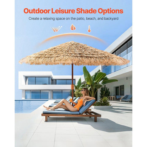 Tiki Umbrella Thatched Patio Umbrella 9 ft Outdoor Beach and Poolside Umbrella