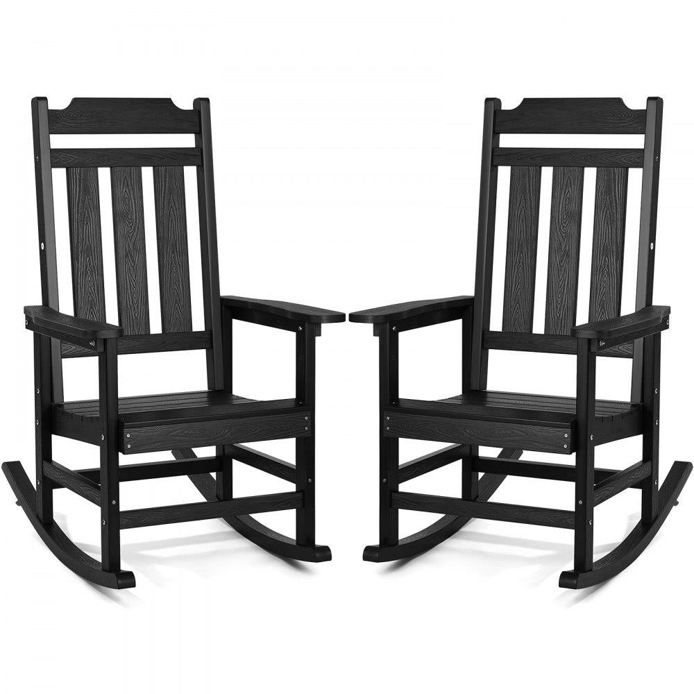Porch Rocker HIPS Outdoor Rocking Chair High Back 2 pcs 400 lbs Weight