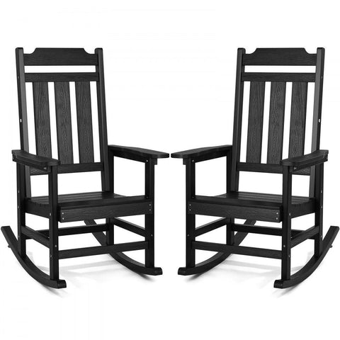 Porch Rocker HIPS Outdoor Rocking Chair High Back 2 pcs 400 lbs Weight