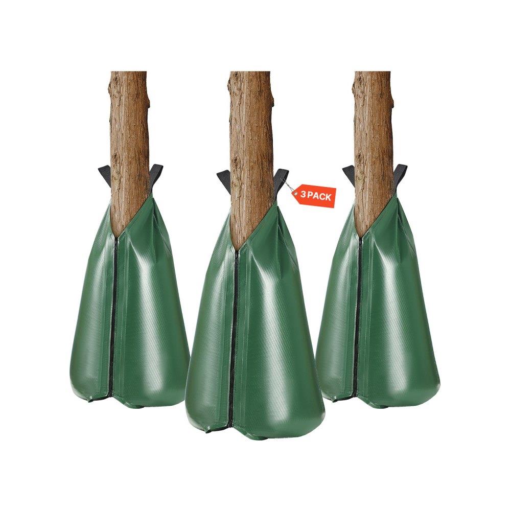Tree Watering Bag Slow Release 3 Pack 20 Gallon Refillable Drip Irrigation Bags with Zipper Durable Tree Watering System for Deep Root Targeting