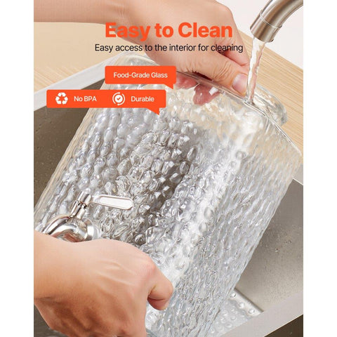 Beverage Dispenser, 2 Pack 1.5 Gallon Drink Dispensers for Parties, Glass Juice Dispenser with Metal Stand, Stainless Steel Spigot, Iced Tea Lemonade Juice Water Dispensers for Parties