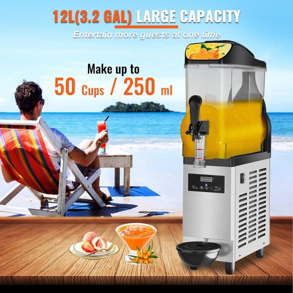 Commercial Slushy Machine, 12L/3.2Gal Stainless Steel Margarita Smoothie Frozen Drink Maker, 50 Cup Triple Bowl Slushie Maker, 500W Slushie Machine for Home Party Restaurants Cafe Bars Use