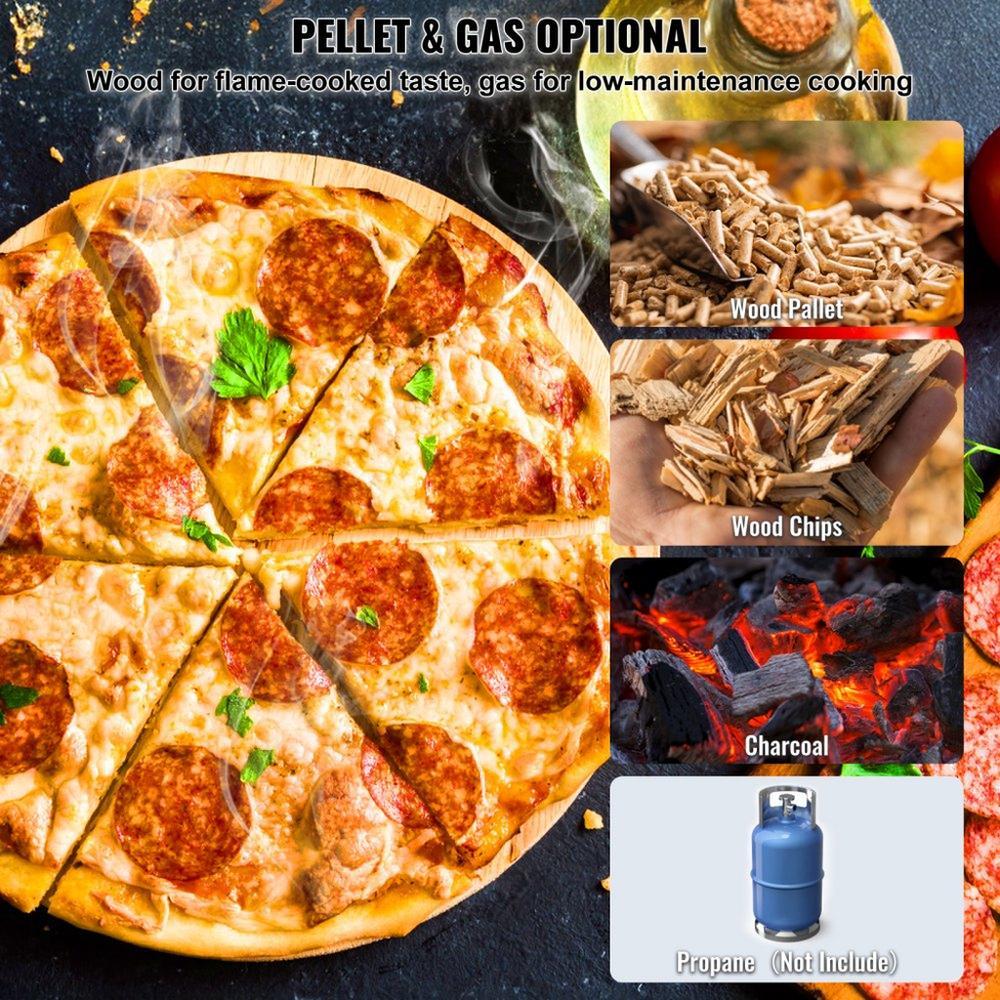 12" Outdoor Pizza Oven Portable Pellet/Gas Pizza Oven Foldable for Camping