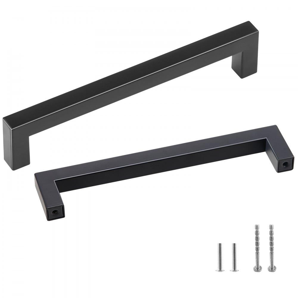 30 Pack Cabinet Pulls, 5.03in / 128mm Center to Center Slim Square Kitchen Cabinet Drawer, Stainless Steel Modern Kitchen Cupboard Door Handles for Kitchen Bathroom Bar Hardware Matte Black