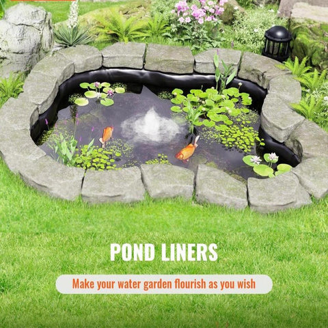 Pond Liner, 20 x 25 ft 45 Mil Thick, Pliable EPDM Material Pond Skins, Easy Cutting Underlayment for Fish or Koi Pond, Waterfall Base, Water Features, Water Gardens, Fountains, Black