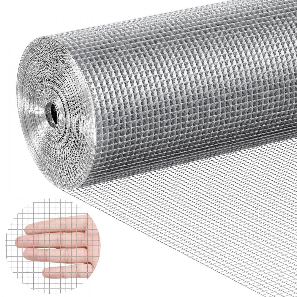 Hardware Cloth, 1/4 inch 48in x 100 ft 23 Gauge, Hot Dipped Galvanized Wire Mesh Roll, Chicken Wire Fencing, Wire Mesh for Rabbit Cages, Garden, Small Rodents