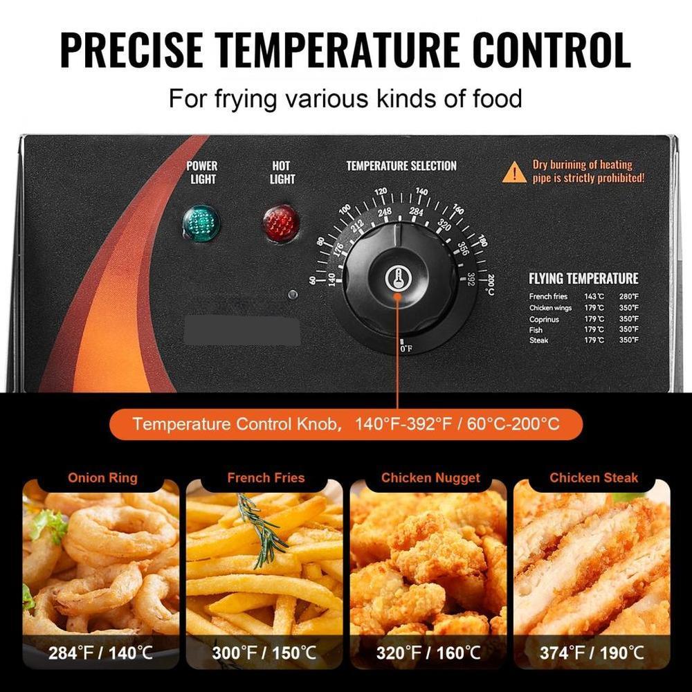 Commercial Electric Deep Fryer Countertop Deep Fryer 3000W 18Qt / 17L