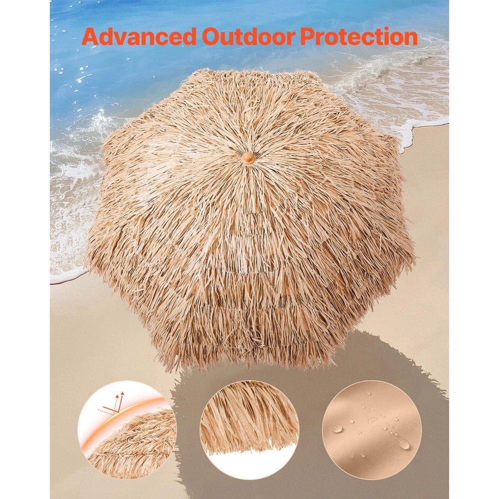 Tiki Umbrella Thatched Patio Umbrella 6.5 ft Poolside Patio Beach Umbrella