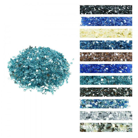 20 LBS Fire Glass 1/2-Inch Fireplace Glass Rocks for Fire Pit Table Aqua Blue