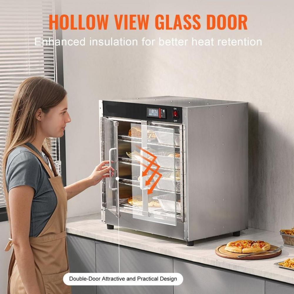 Hot Box Food Warmer 4-Tier Concession Warming Cabinet with Water Tray for Pizza