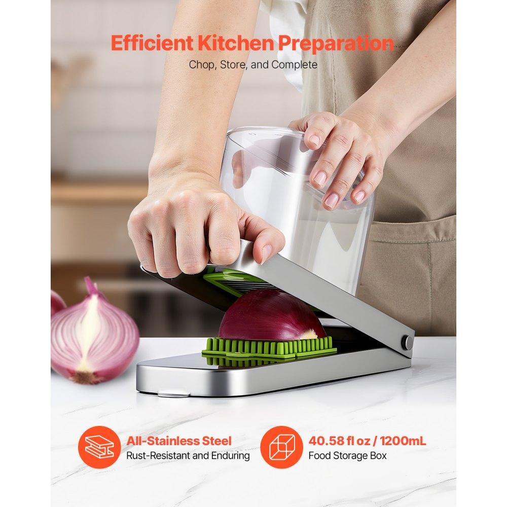 Vegetable Chopper Food Veggie Cutter 3 Stainless Onion Slicer with Container