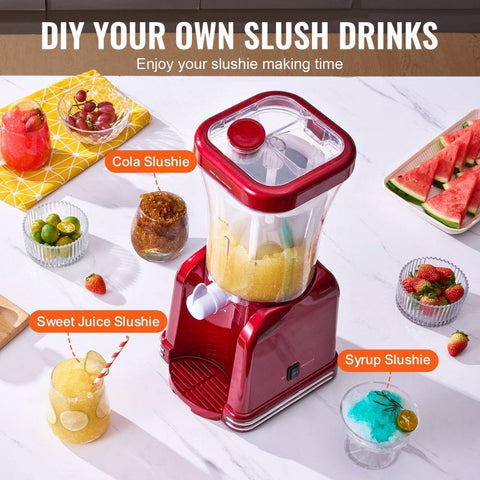 Slushy Machine for Home, 32oz Tank Home-use Margarita Machine, Smoothie Frozen Drink Maker with Food-grade Materials, Slushie Machine for Home DIY, Kids' Parties, Red