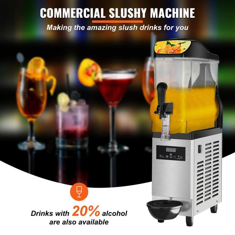 Commercial Slushy Machine, 12L/3.2Gal Stainless Steel Margarita Smoothie Frozen Drink Maker, 50 Cup Triple Bowl Slushie Maker, 500W Slushie Machine for Home Party Restaurants Cafe Bars Use
