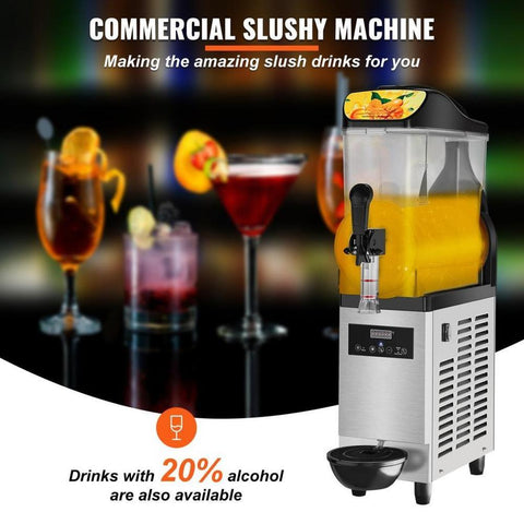 Commercial Slushy Machine, 12L/3.2Gal Stainless Steel Margarita Smoothie Frozen Drink Maker, 50 Cup Triple Bowl Slushie Maker, 500W Slushie Machine for Home Party Restaurants Cafe Bars Use