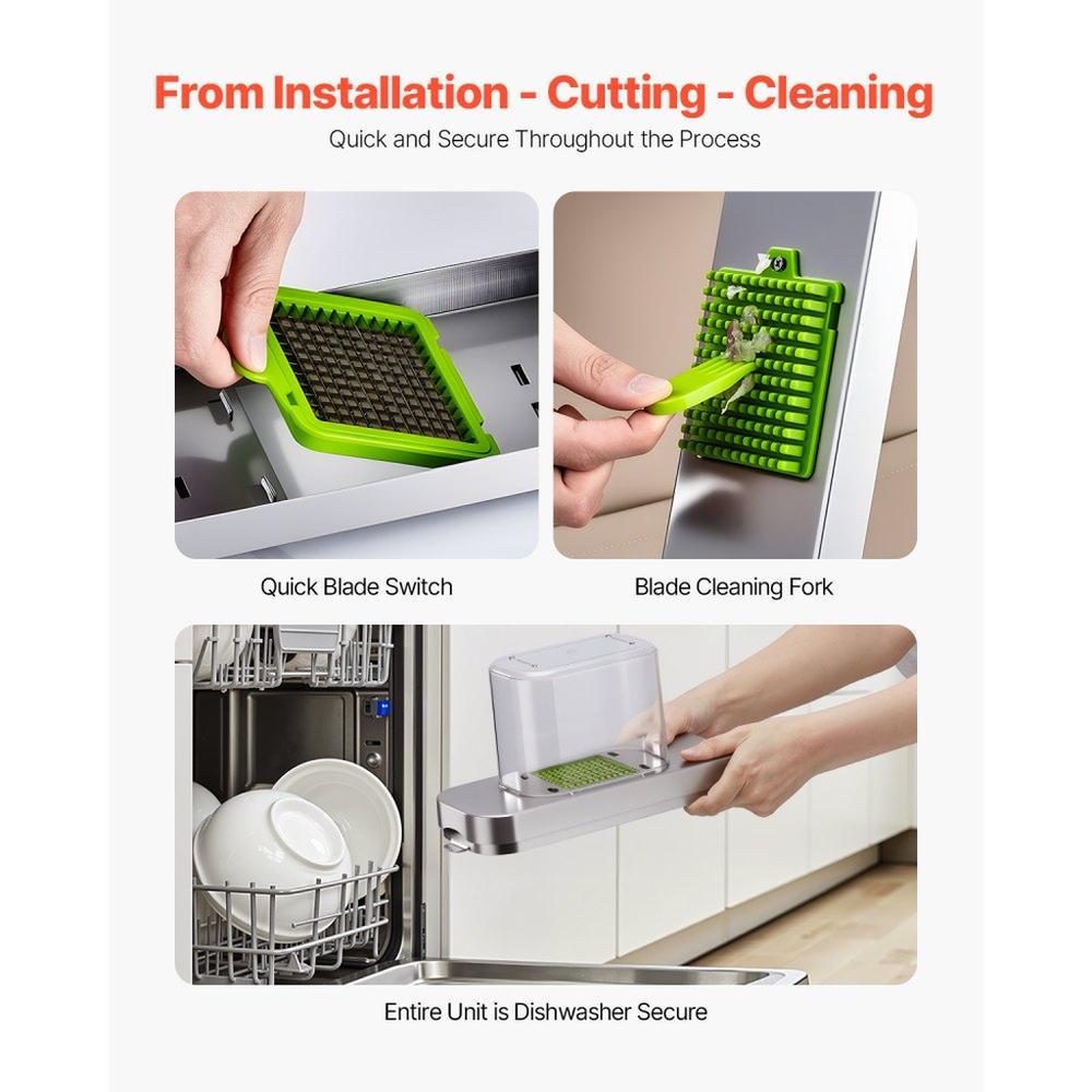 Vegetable Chopper Food Veggie Cutter 3 Stainless Onion Slicer with Container